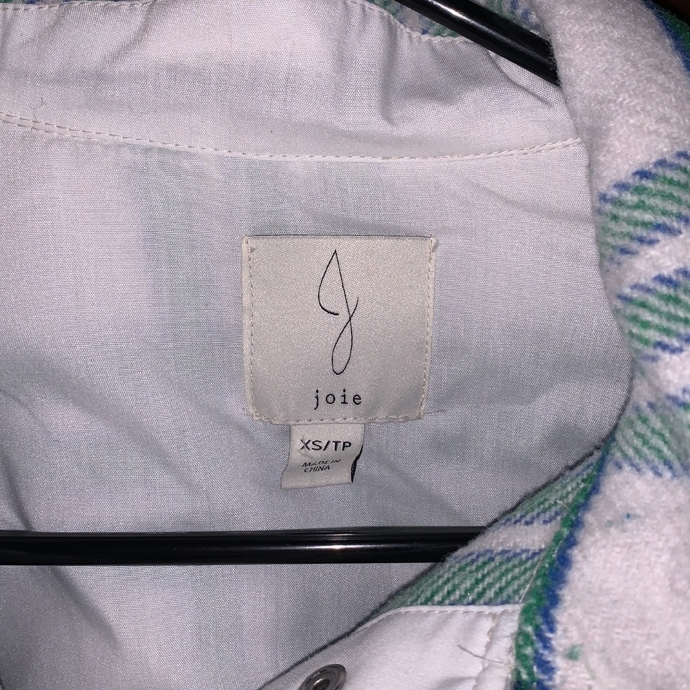 Joie Green Plaid Button Up Jacket Size XS - Picture 4 of 7
